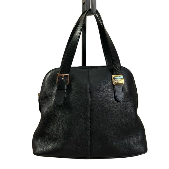 Authentic BURBERRY Vintage Leather Shoulder Hand Bag Purse Black - Picture 10 of 16